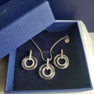 AUTHENTIC Swarovski Circle Necklace & Earrings Set